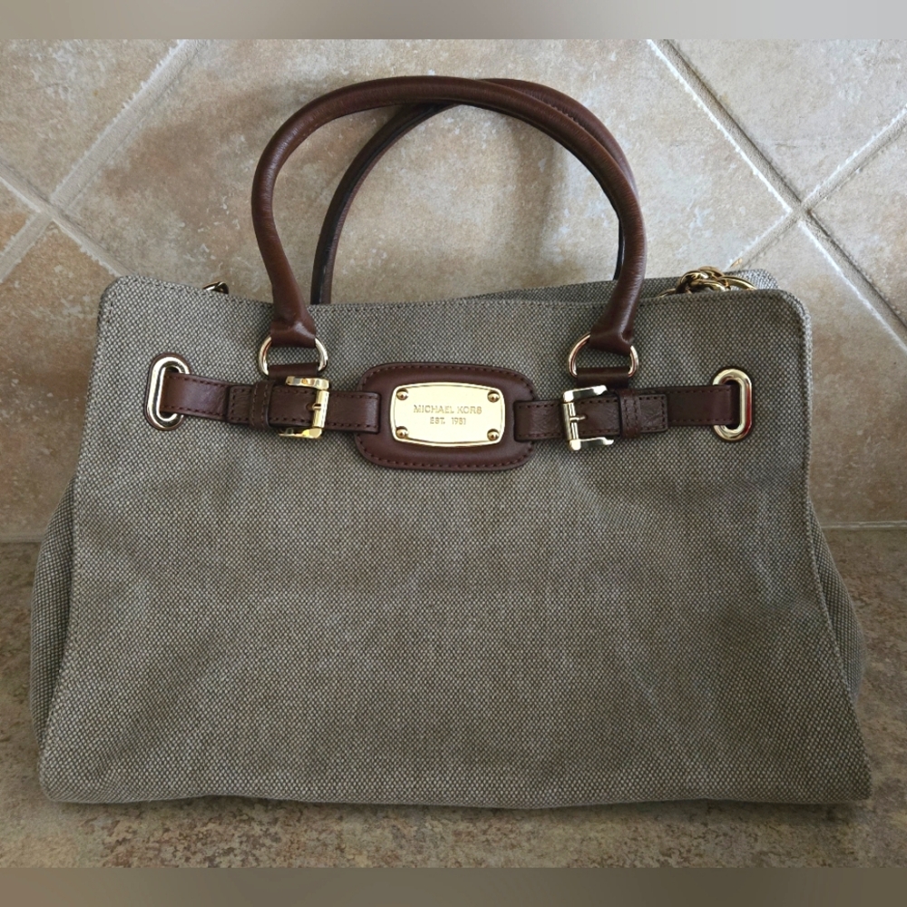 Michael Kors Large Tan Canvas Purse